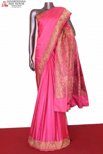 Exquisite Satin Silk Banarasi Valkalam Handloom Saree